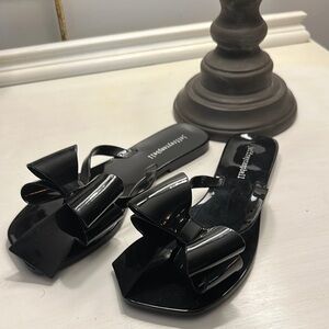 Jeffrey Campbell Black Big Bow Flip Flops 8